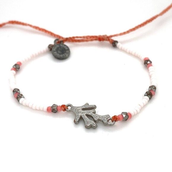Pura Vida Beaded Coral Bracelet - Picture 1 of 3